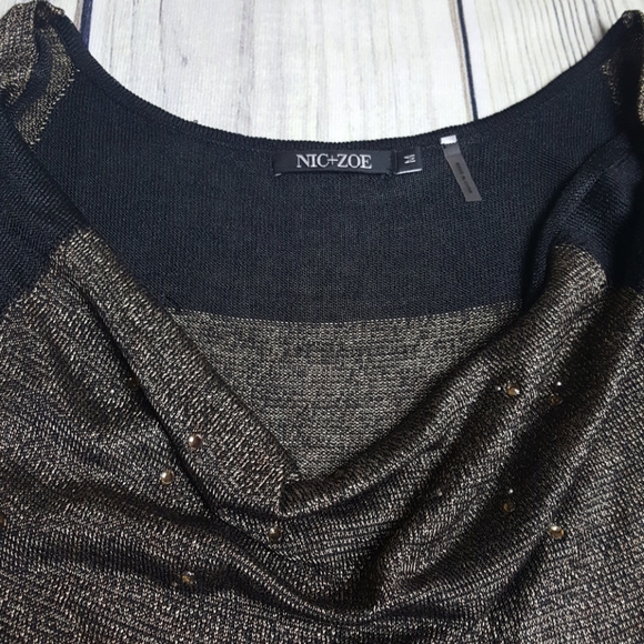 NWT NIC+ZOE Bronze Sleeveless Sweater Silk size M - Picture 2 of 5